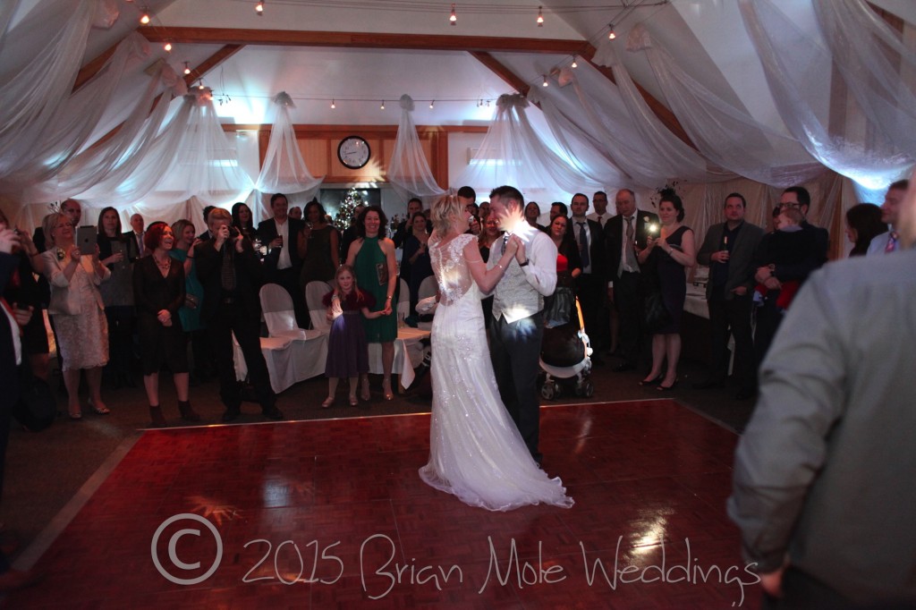 bride and groom having their first dance as husband and wife