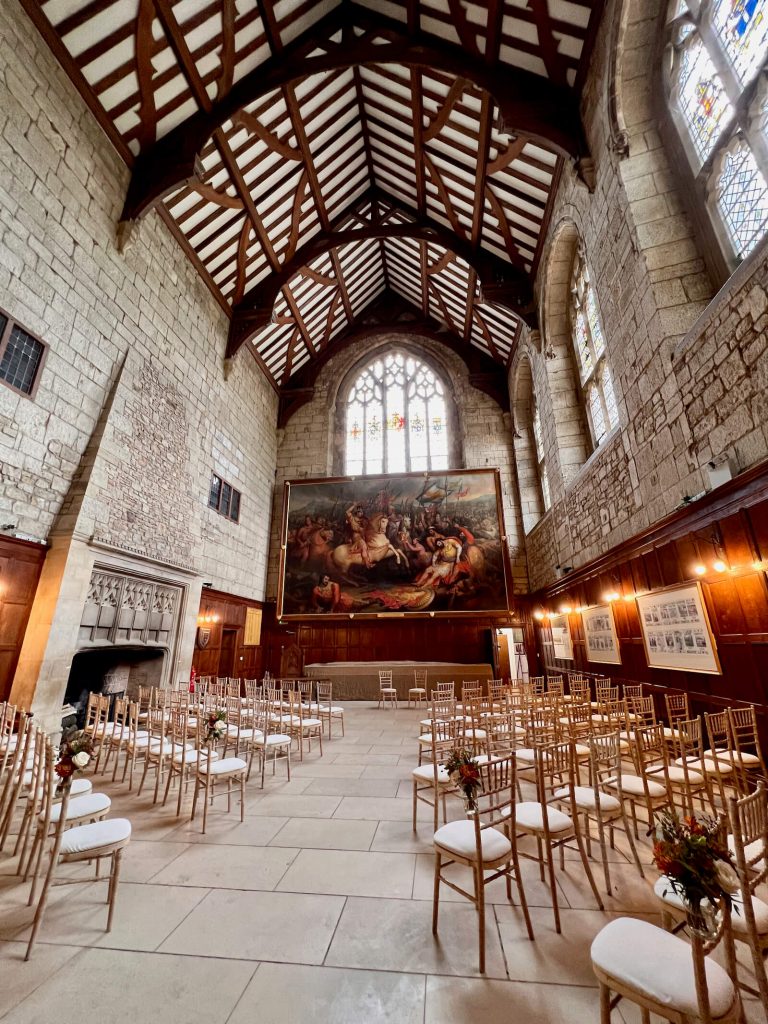 Ceremony in the big hall at Battle Abbey