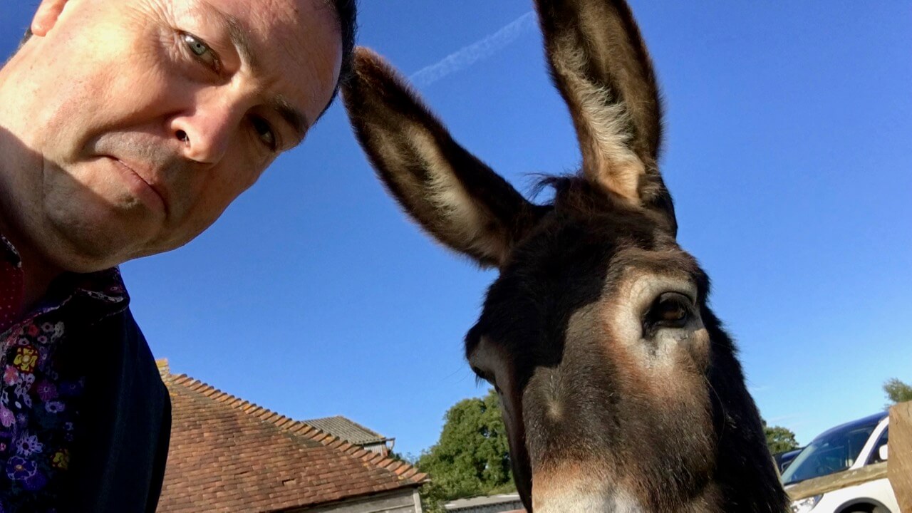 Brian and the donkey
