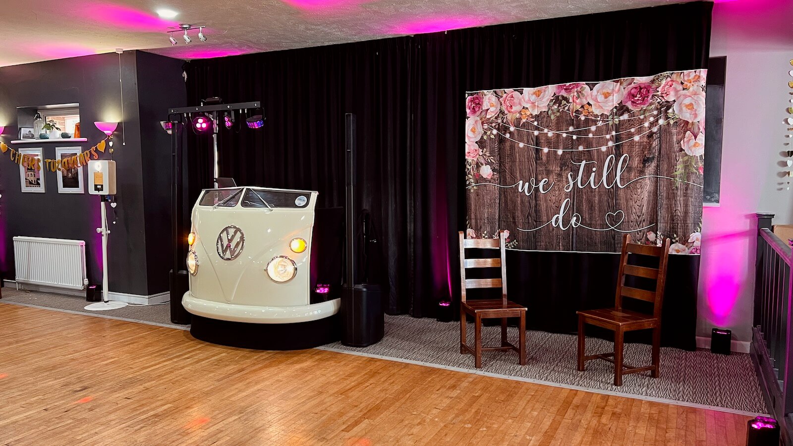 my VW DJ booth and Photopod set up at the TMG Social Club in Worthing