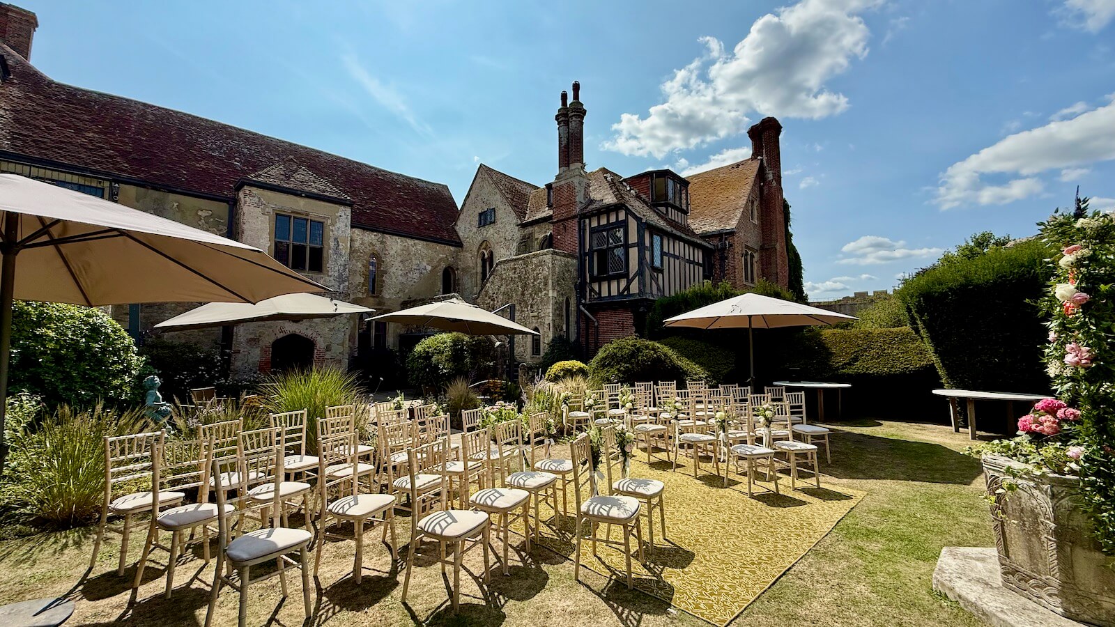 Amberley castle all set for the ceremony