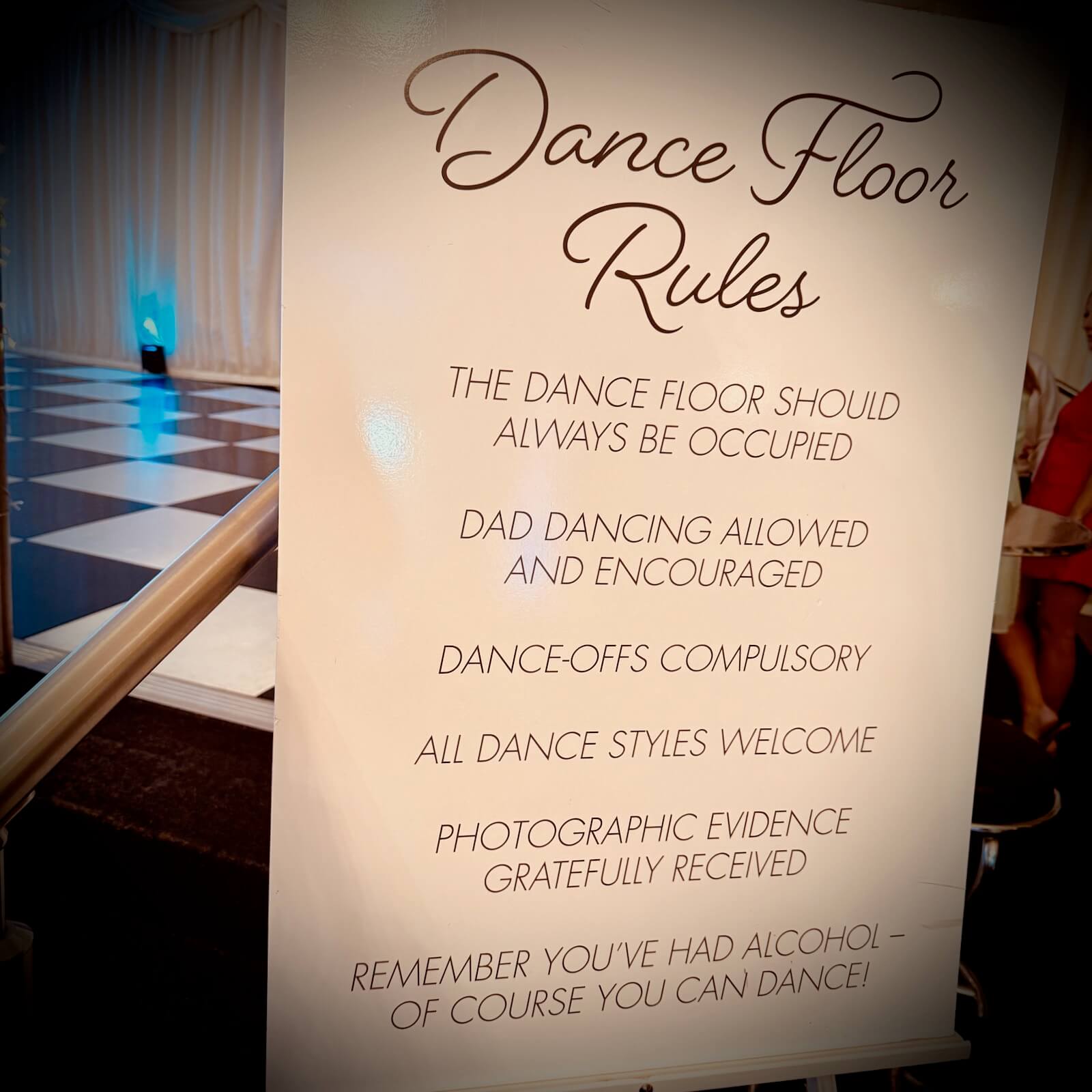 Dance floor rules at Selden barns!!!