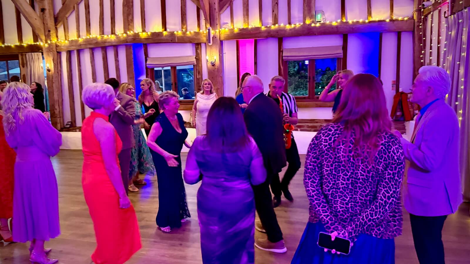 Ellie-May & Dan's guests dancing, DJ Brian Mole at Fitzleroi Barn, 18th April 2026