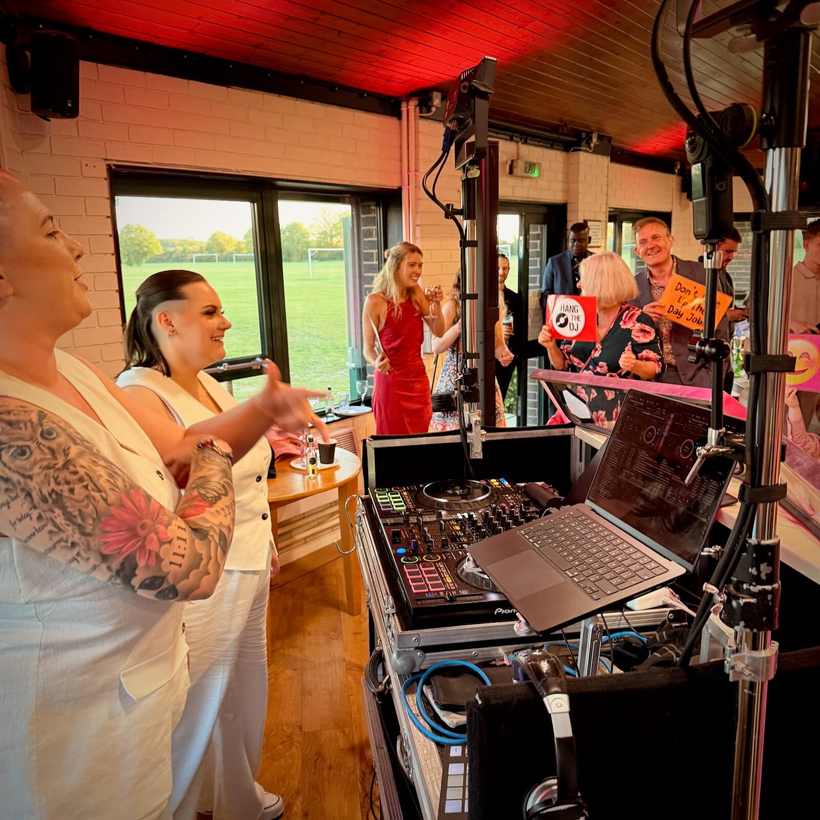Finn and Katie's first wedding anniversary DJ battle and party at Edenbridge Rugby Club, DJ Brian Mole