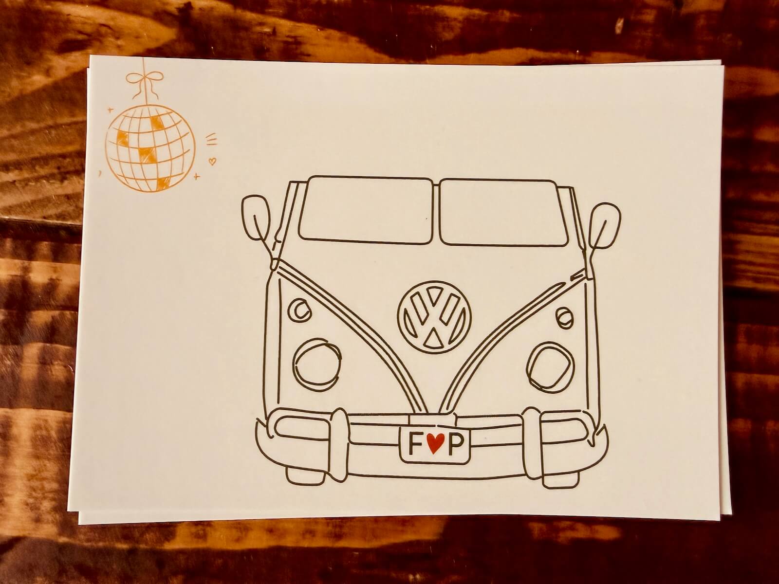 Florine & Peter, wedding vw cards at Ufton Court