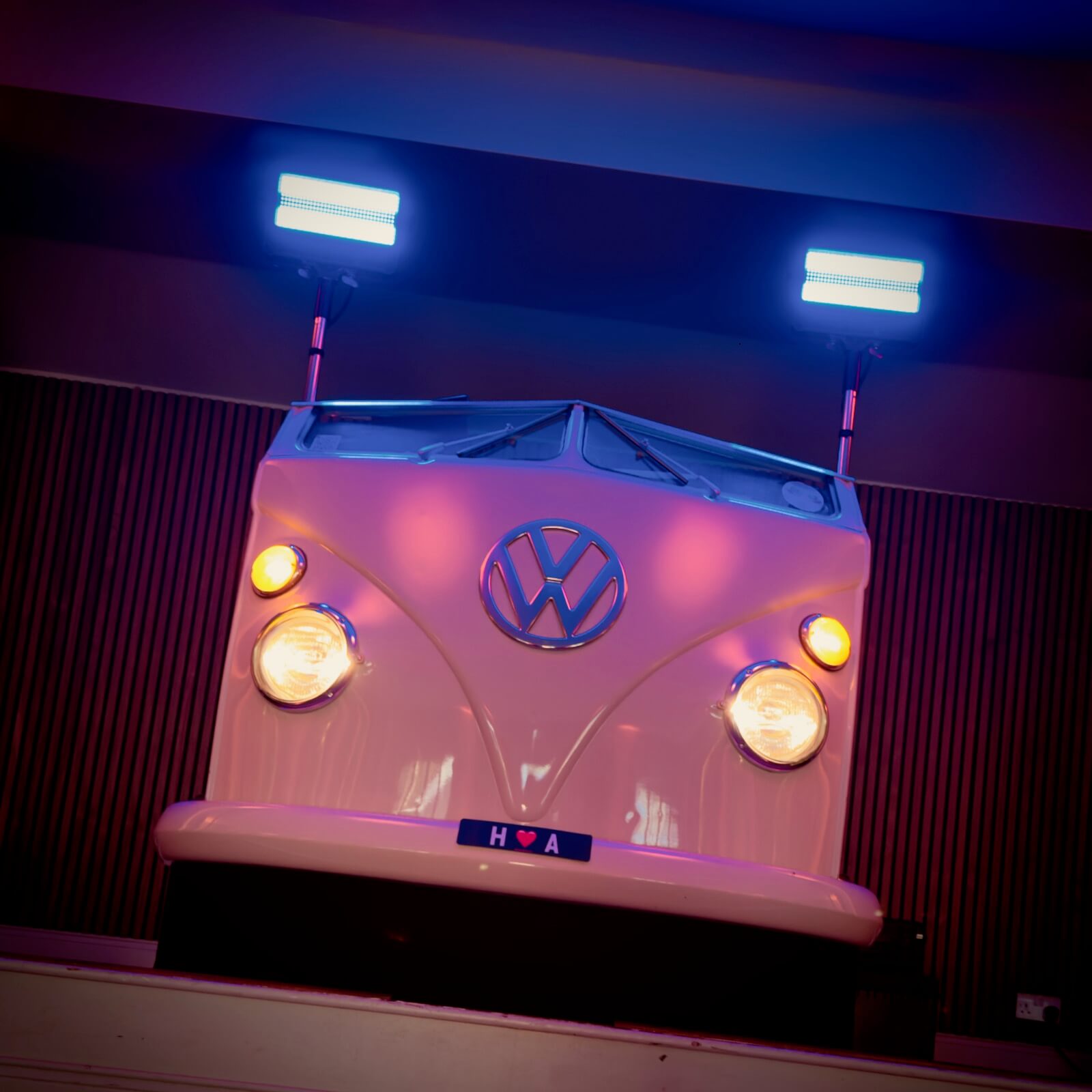 Hannah and Aaron's wedding at two woods estate, 24th June 2026, wedding DJ Brian Mole, vw dj booth