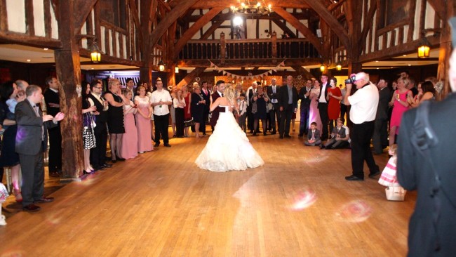 First dance in the Tithe Barn at Great Fosters