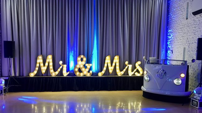 My VW DJ booth ready for a wedding party