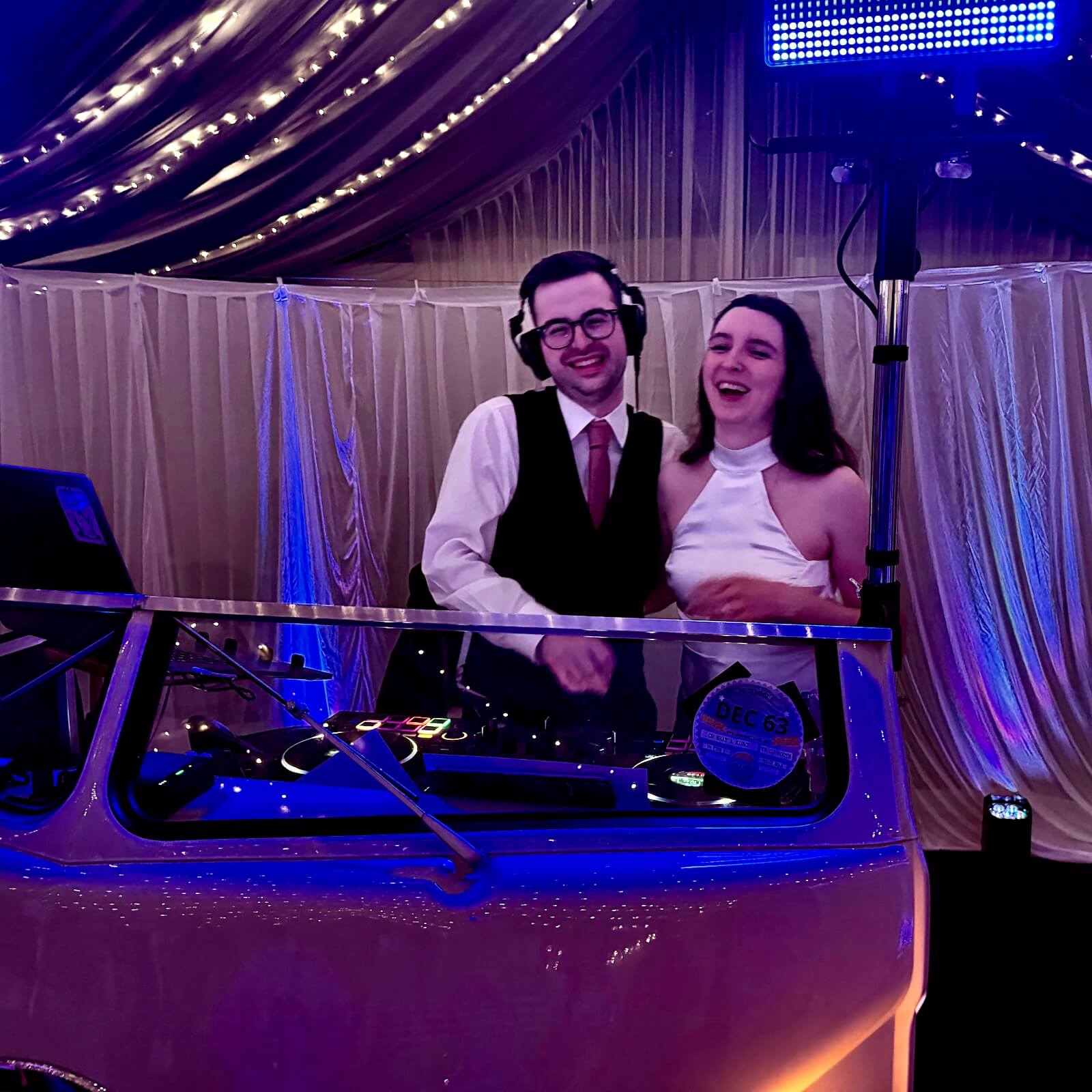 Kate and Tom behind the decks!