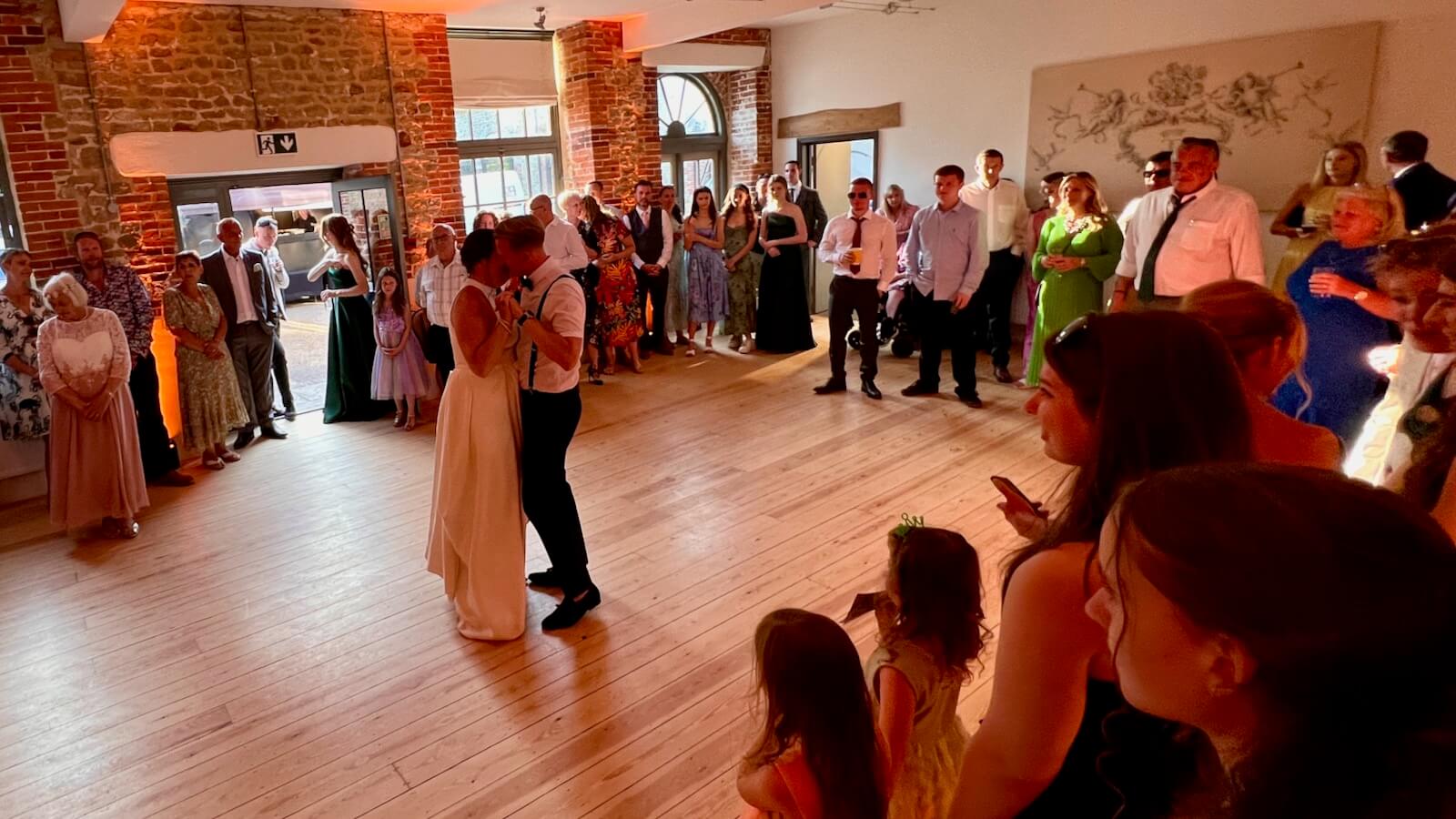 Kelly and Wayne's first dance, the walled garden cowdray