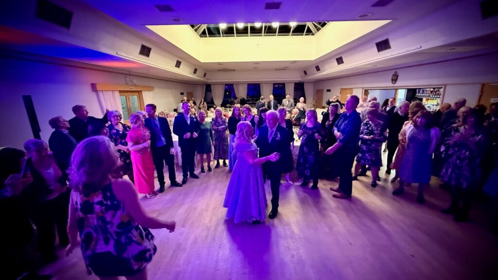 Linda and Mick - first dance at their wedding, meridian hall, east court, east grinstead, wedding dj brian mole