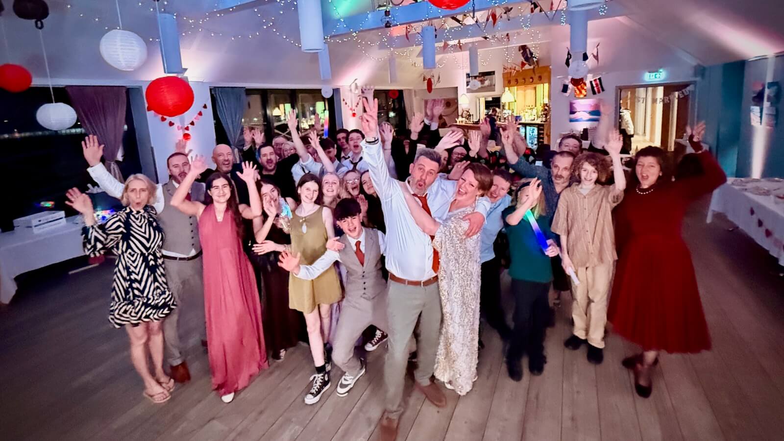 Naomi and Matty's wedding at Sussex Yacht Club Shoreham by sea, DJ Brian Mole - survivors at the end of the night!