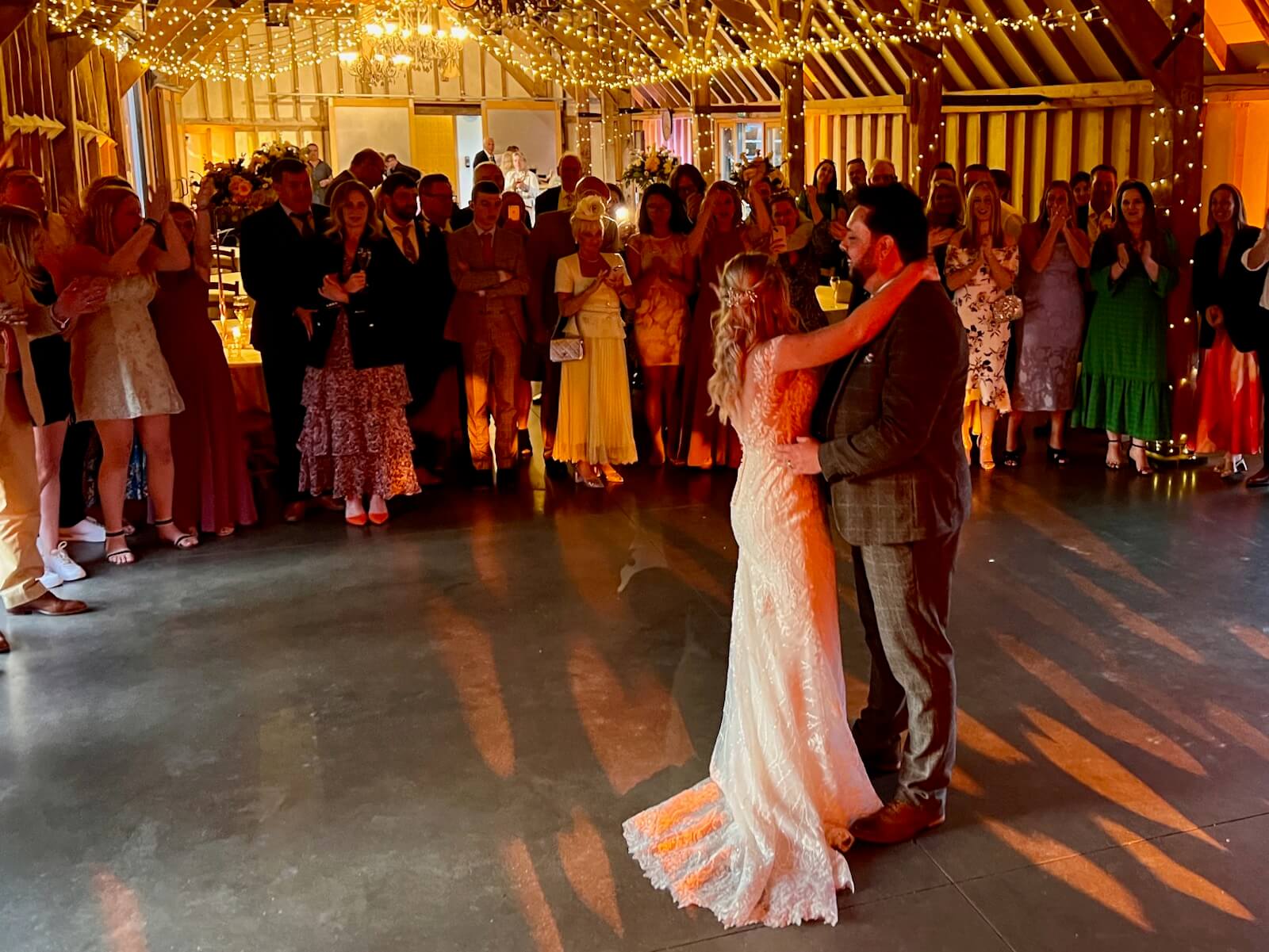 Natalie and Ian's first dance at Southend Barns