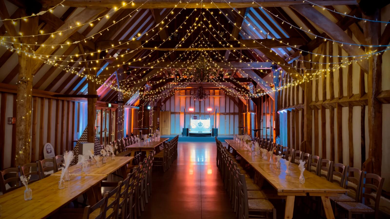 Amazing VW campervan DJ booth all set for Brian Mole to DJ at Southend Barns Chichester for Paige and Matt's wedding, 14th February 2026