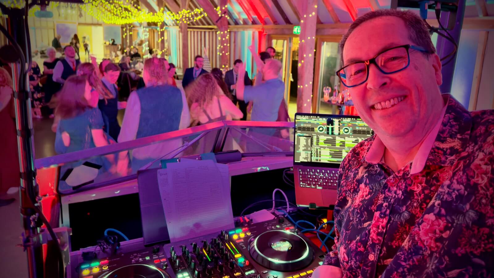 Southend Barns Chichester, dancing with DJ Brian Mole, Paige and Matt's wedding, 14th February 2026