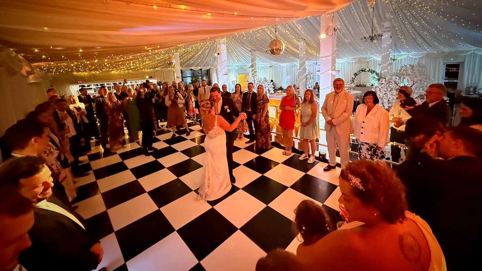 Selden Barns wedding DJ Brian Mole, Cassie and Gaz's first dance