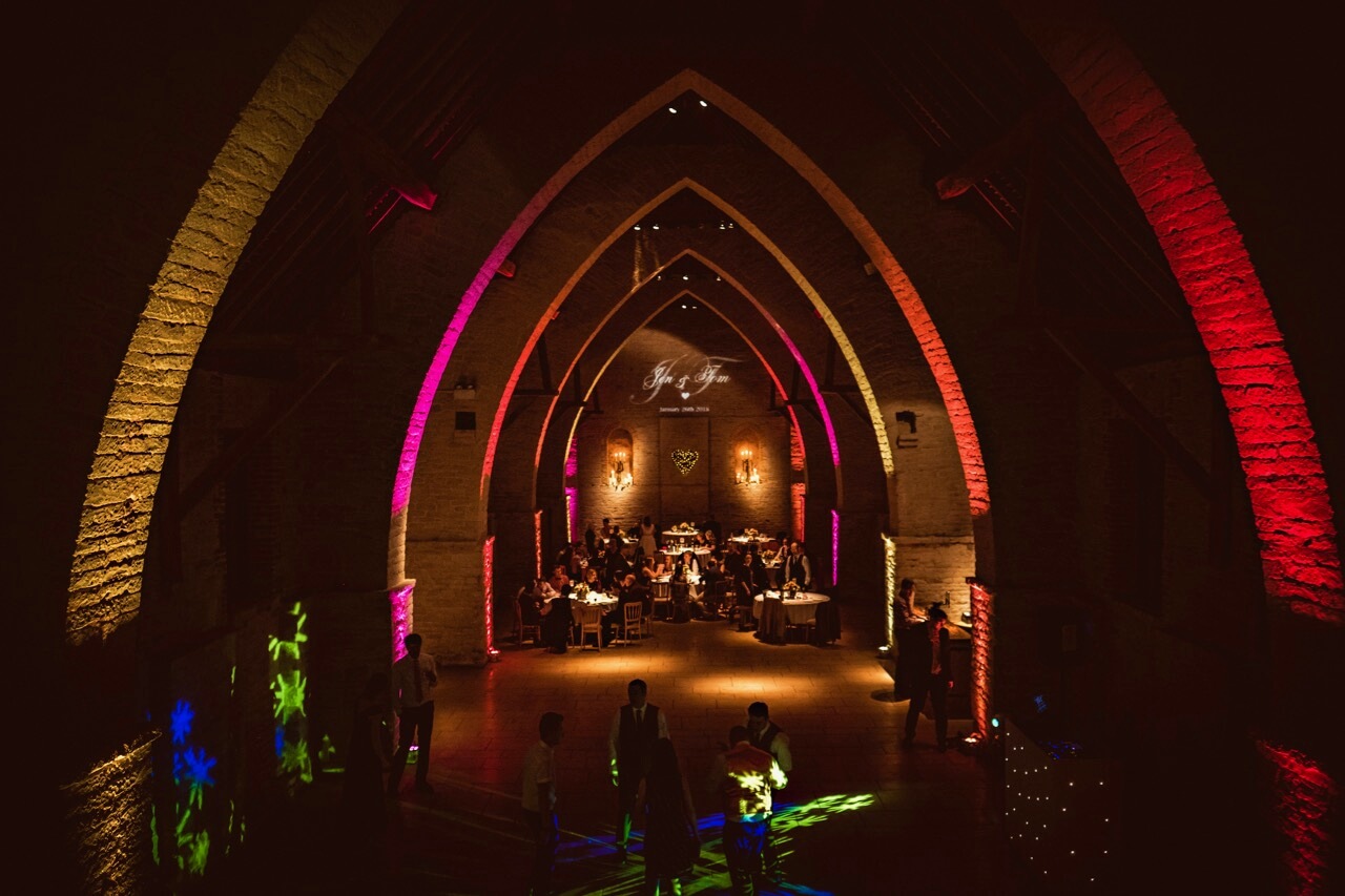 My uplighting in action in Tithe Barn