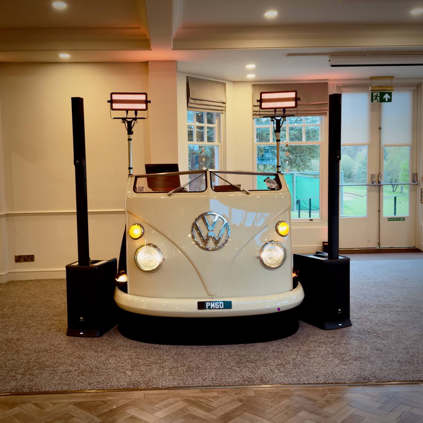 Tyrrells wood golf club event dj brian mole with the awesome VW DJ booth