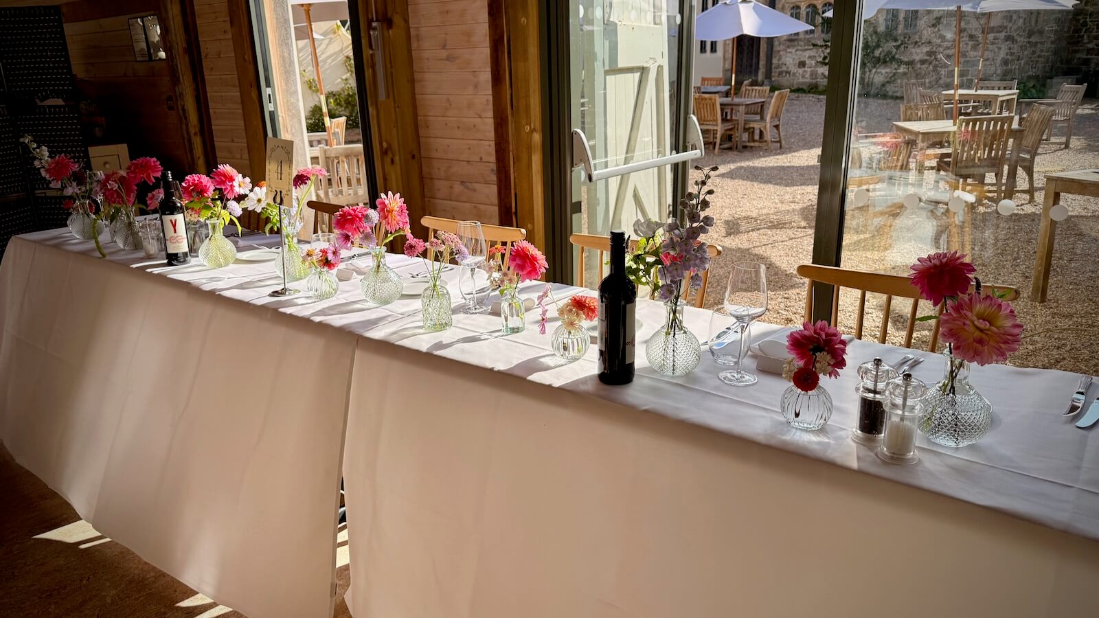Charlotte and Alex's wedding top table at Nymans