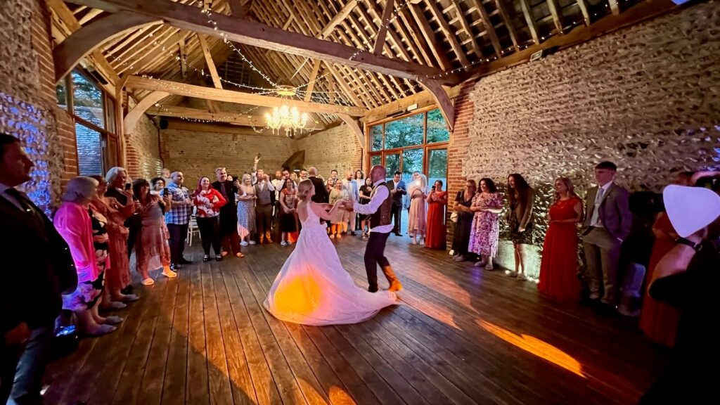 First dance at cissbury barns wedding dj brian mole