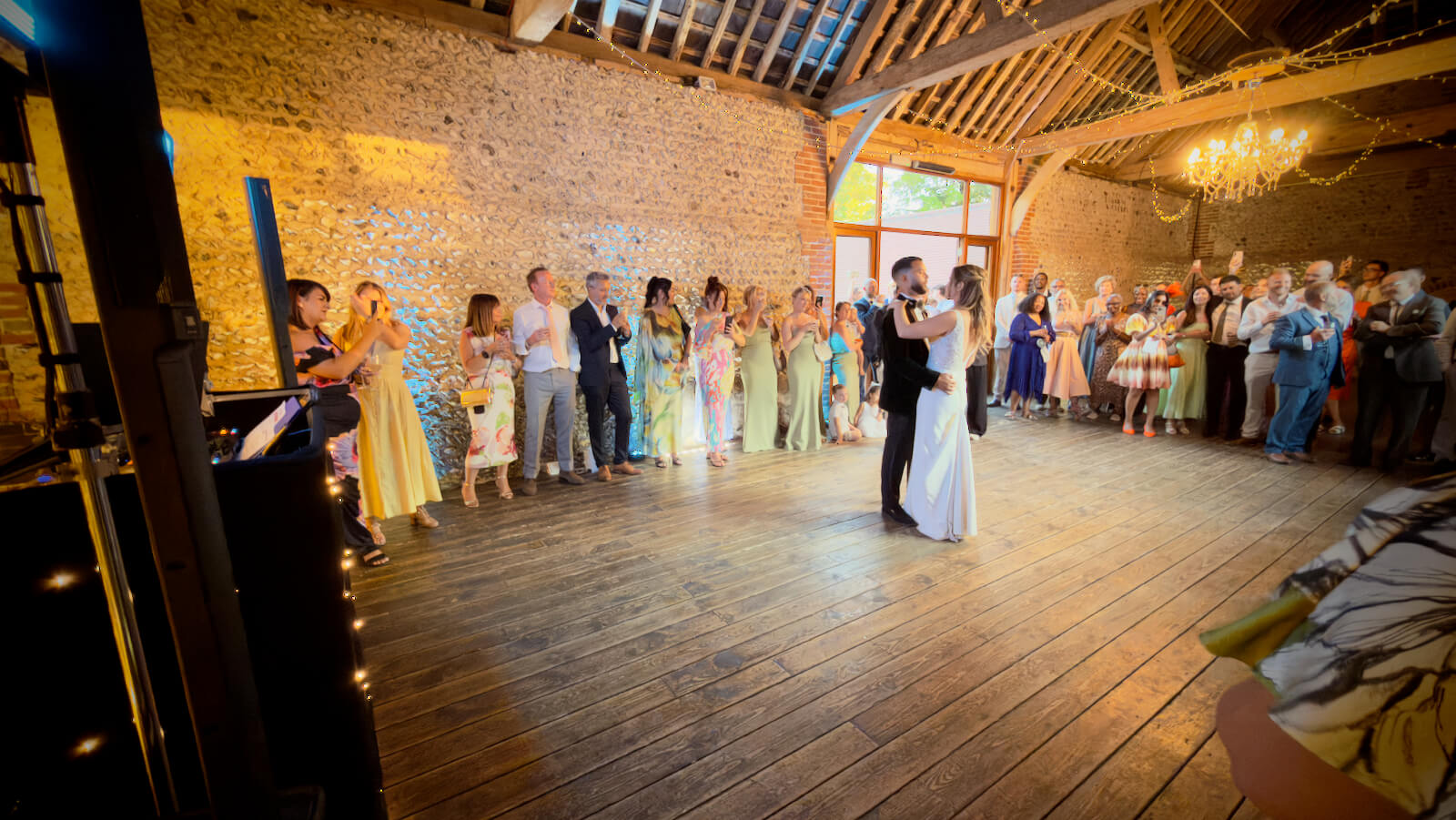 fern and josh's wedding at cissbury barns, fern and josh's first dance