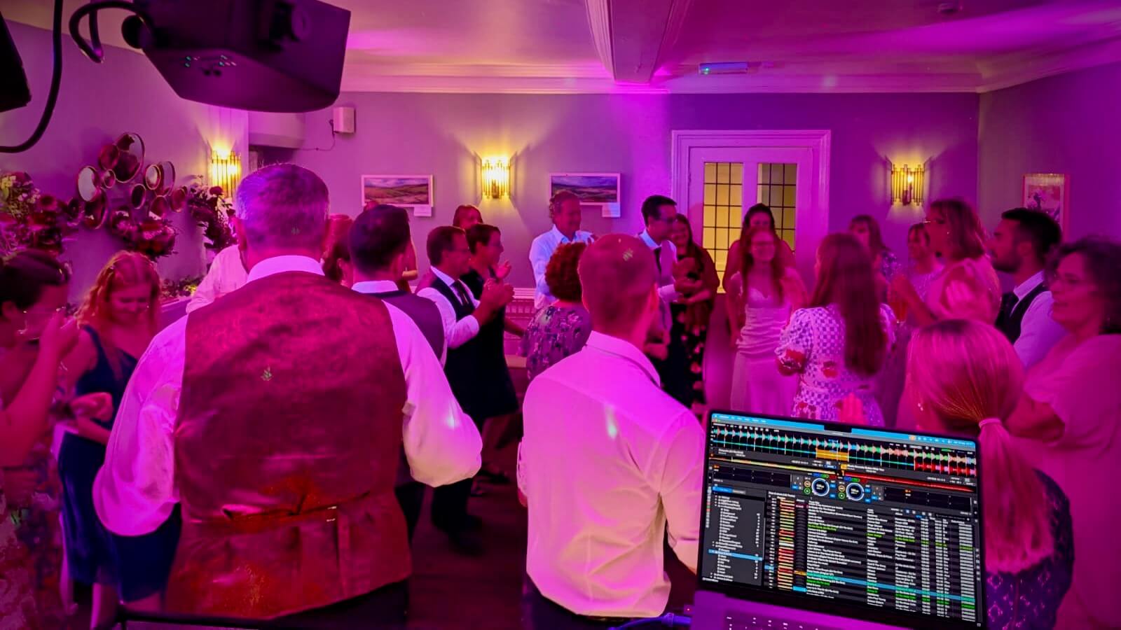 Simon Mole wedding DJ at Findon Manor for Dominic and Lauriane, 12th September 2026