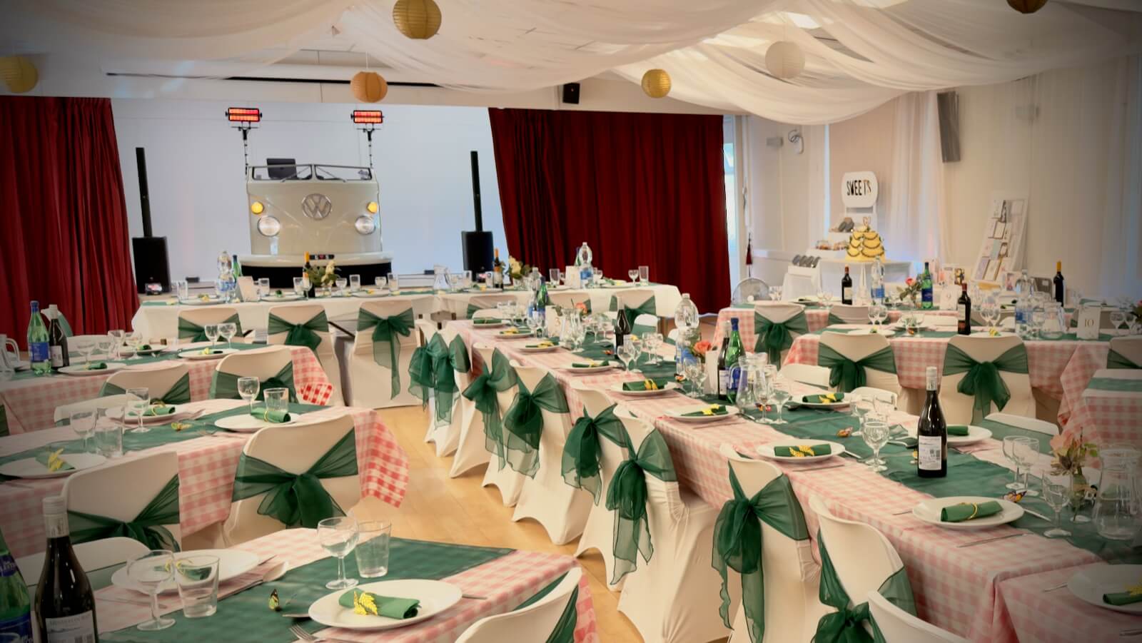 Gail and Simon's wedding at Bramshaw Village Hall in the New Forest, 26th September 2026 with DJ Brian Mole and the VW DJ booth
