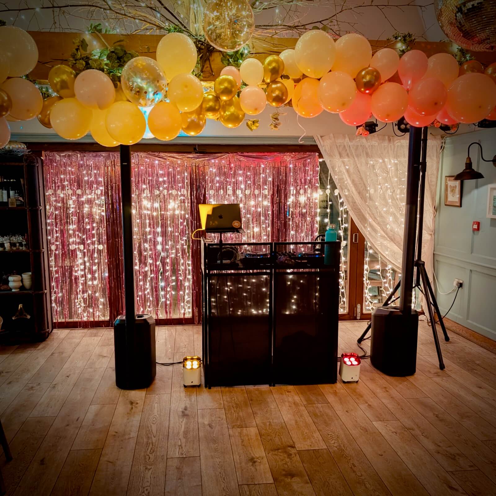 Simon's DJ system ready to go at Sir Roger Tichborne pub