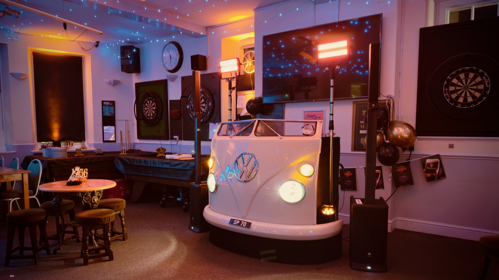 my VW DJ system set up at Mile Oak Inn, Portslade for Steve's 70th birthday party